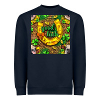 Navy St. Patricks good luck with cow digital paper Heavyweight Sweatshirt - BundleAndBundleShop