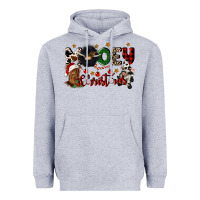 Heather Grey mooey christmas Heavyweight Hoodie - CowGirlArtShop