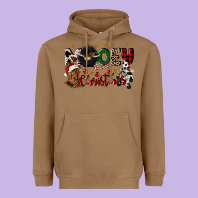 Mooey Christmas Heavyweight Hoodie Designed By Cowgirlartshop