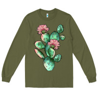 Army Green cactus 5 Long Sleeve Tee - JahusDesignShop