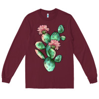 Burgundy cactus 5 Long Sleeve Tee - JahusDesignShop