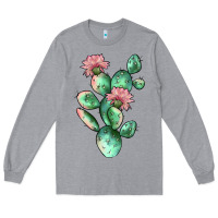 Heather Grey cactus 5 Long Sleeve Tee - JahusDesignShop