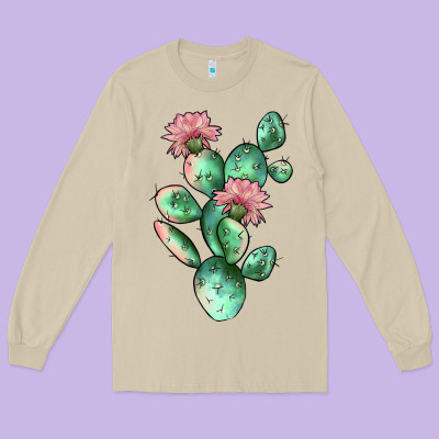 Cactus 5 Long Sleeve Tee Designed By Jahusdesignshop