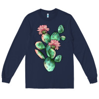 Navy cactus 5 Long Sleeve Tee - JahusDesignShop