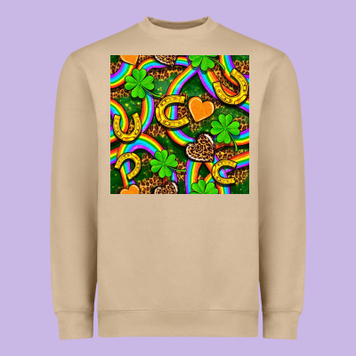 St. Patricks Rainbow Seamless Heavyweight Sweatshirt Designed By Bundleandbundleshop