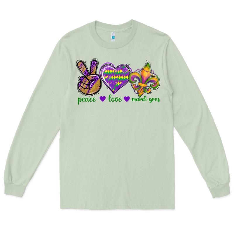 Peace Love Mardi Gras Long Sleeve Tee by BundleAndBundleShop | Teevron
