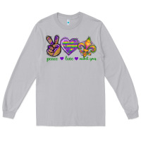Moon Dust Peace Love Mardi Gras Long Sleeve Tee - BundleAndBundleShop