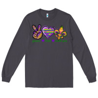 Smoke Peace Love Mardi Gras Long Sleeve Tee - BundleAndBundleShop