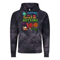 Cloud Black pushing my teacher buttons for 100 days Vintage Hoodie - MaliasSmallBusiness