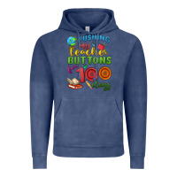 Vintage Denim pushing my teacher buttons for 100 days Vintage Hoodie - MaliasSmallBusiness