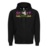 Black spooky babe halloween Zipper Hoodie - NancyCooperArtShop