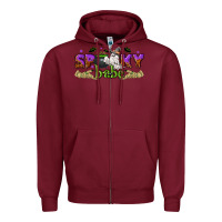 Burgundy spooky babe halloween Zipper Hoodie - NancyCooperArtShop