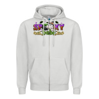 Dove Grey spooky babe halloween Zipper Hoodie - NancyCooperArtShop