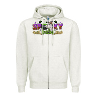 Oatmeal Heather spooky babe halloween Zipper Hoodie - NancyCooperArtShop