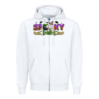White spooky babe halloween Zipper Hoodie - NancyCooperArtShop