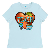 Baby Blue teach heart Ladies Tee - JahusDesignShop