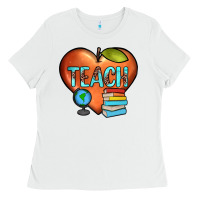 White teach heart Ladies Tee - JahusDesignShop