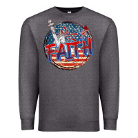Charcoal Heather faith usa Premium Sweatshirt - CowGirlArtShop
