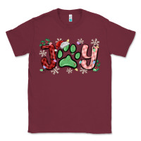 Burgundy joy with dog paw Classic Tee - MaliasSmallBusiness