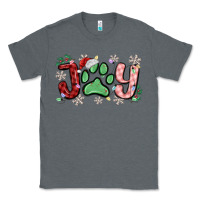 Charcoal Heather joy with dog paw Classic Tee - MaliasSmallBusiness
