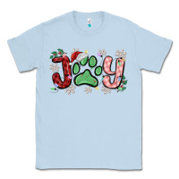 Dusty Blue joy with dog paw Classic Tee - MaliasSmallBusiness