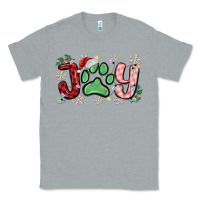 Heather Grey joy with dog paw Classic Tee - MaliasSmallBusiness
