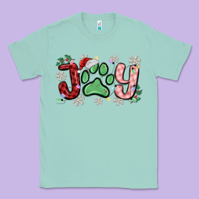Joy With Dog Paw Classic Tee Designed By Maliassmallbusiness