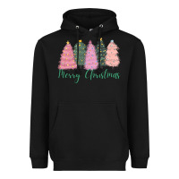 Black merry christmas trees Heavyweight Hoodie - CowGirlArtShop
