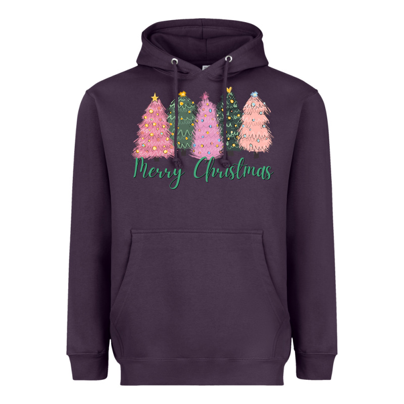 Merry Christmas Trees Heavyweight Hoodie by CowGirlArtShop | Teevron
