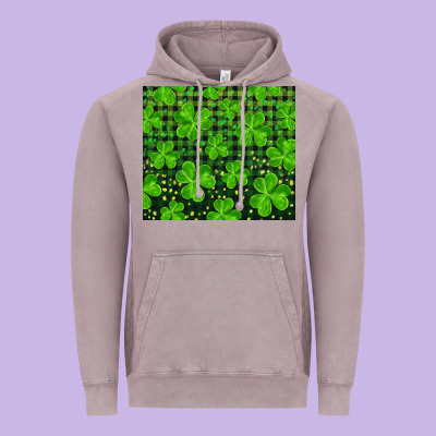 Shamrock And Plaid Vintage Hoodie Designed By Ranaportraitstore