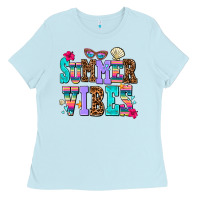 Baby Blue summer vibes Ladies Tee - AdoDesignShop