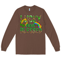 Chestnut Lucky And Blessed St Patricks Long Sleeve Tee - BundleAndBundleShop