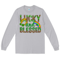 Moon Dust Lucky And Blessed St Patricks Long Sleeve Tee - BundleAndBundleShop