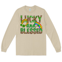 Mushroom Lucky And Blessed St Patricks Long Sleeve Tee - BundleAndBundleShop