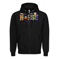 Black Halloween Nurse Zipper Hoodie - texasbilliewilder