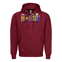 Burgundy Halloween Nurse Zipper Hoodie - texasbilliewilder
