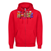 Red Halloween Nurse Zipper Hoodie - texasbilliewilder