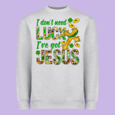 I Don't Need Luck I've Got Jesus St. Patricks Heavyweight Sweatshirt Designed By Bundleandbundleshop