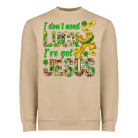 Mushroom I Don't Need Luck I've Got Jesus St. Patricks Heavyweight Sweatshirt - BundleAndBundleShop