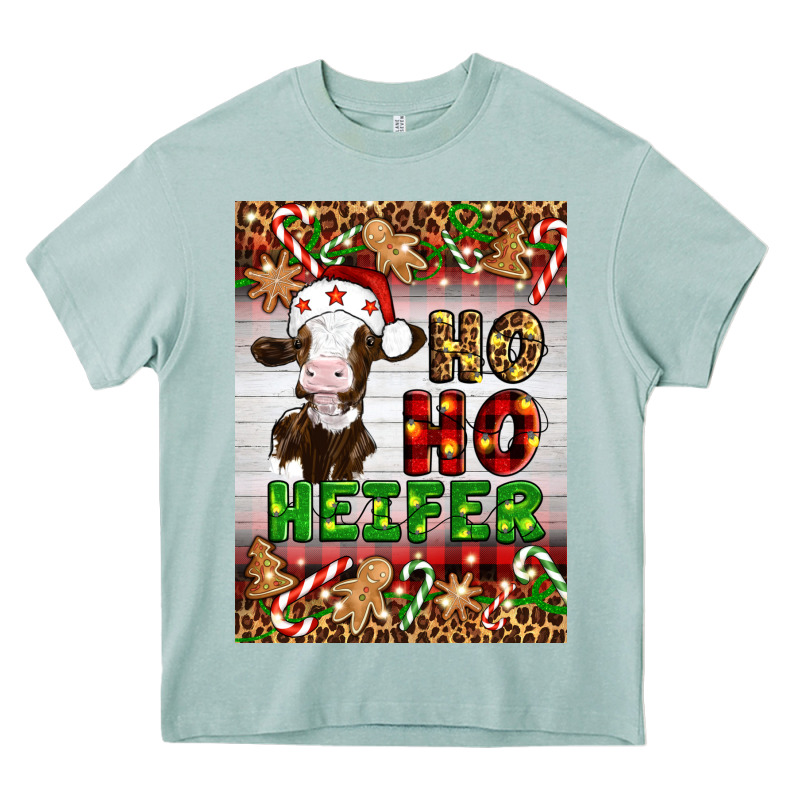 Christmas Ho Ho Ho Heifer Heavy Core Tee by Artiststas | Teevron
