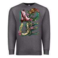 Charcoal Heather Love boots horseshoe Premium Sweatshirt - HowdyJamesFarm