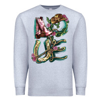 Heather Grey Love boots horseshoe Premium Sweatshirt - HowdyJamesFarm