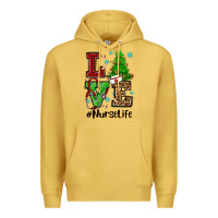 Antique Gold love nurse life christmas Premium Hoodie - CowGirlArtShop
