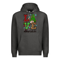 Charcoal Heather love nurse life christmas Premium Hoodie - CowGirlArtShop