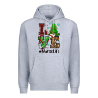 Heather Grey love nurse life christmas Premium Hoodie - CowGirlArtShop