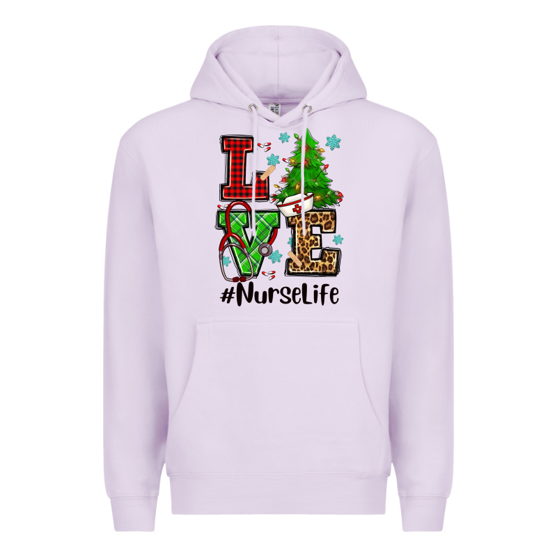 Love Nurse Life Christmas Premium Hoodie by CowGirlArtShop | Teevron