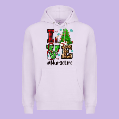 Love Nurse Life Christmas Premium Hoodie Designed By Cowgirlartshop