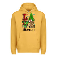 Mustard love nurse life christmas Premium Hoodie - CowGirlArtShop