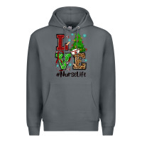 Rock love nurse life christmas Premium Hoodie - CowGirlArtShop