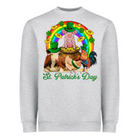 Heather Grey St. Patrick's Day Farm Animal Png Heavyweight Sweatshirt - BundleAndBundleShop